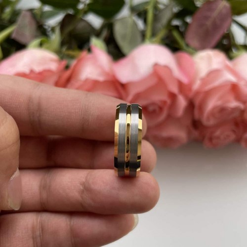 Women's Or Men's Tungsten carbide Rings Couple Wedding Bands Carbon Fiber Matte Finish Gray