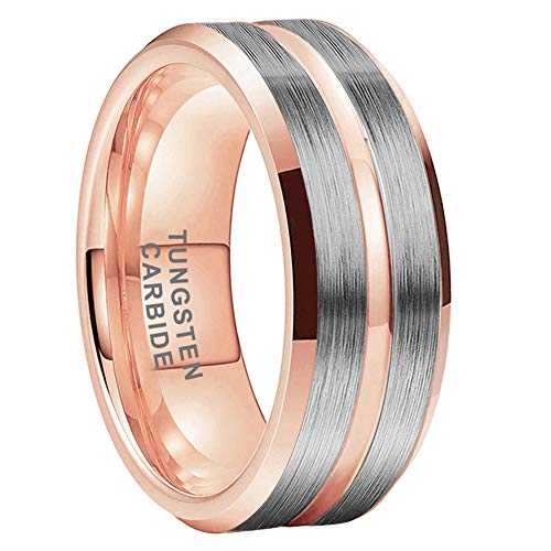 Women's Or Men's Tungsten carbide Rings Couple Wedding Bands Carbon Fiber Matte Finish Gray