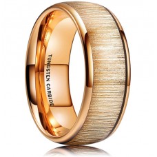 Women Mens Tungsten Matching Black Gold Band With Blue Gold Wood Inlay,High Polish Domed Top Carbide Wedding Bands Rings