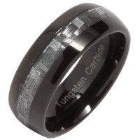 Men Women Black Tungsten Carbide Matching Ring Gray Carbon Fiber Inlay Couple Wedding Bands Comfort fits