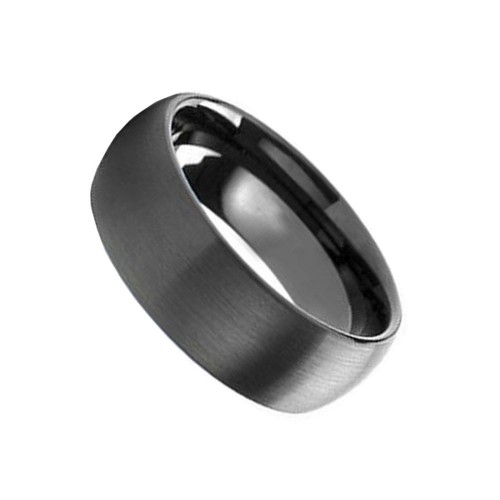 8MM Flat Black Brushed Finished Tungsten Carbide Rings for Mens Womens Wedding Bands Carbon Fiber Couples