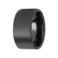 Mens Womens 14MM Black Brushed Surface Tungsten Carbide Flat Rings Couple Wedding Bands Carbon Fiber
