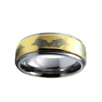 8MM Gold Plated Couple Wedding Bands Laser Pattern Tungsten Carbide Rings Carbon fiber Comfort fits
