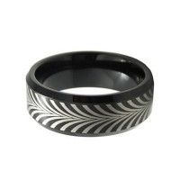 8MM Black Tungsten Carbide Rings for Mens Womens Polished Wheel Pattern Laser Carbon Fiber Couples Wedding Bands