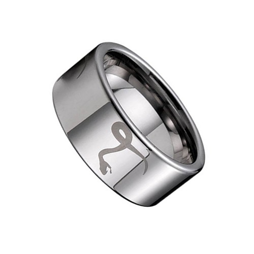 Mens Womens Silver Flat Comfort fits Tungsten Carbide Rings 8MM Zodiac Snake Laser Couple Wedding Bands Carbon Fiber