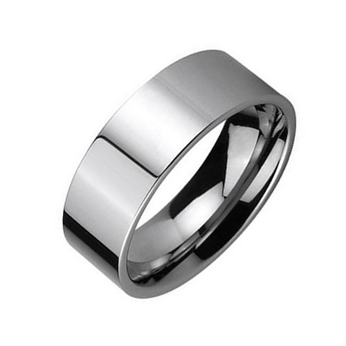 Silver Flat Tungsten Carbide Rings for Mens Womens High Polished Finished Comfort Fit Couple Wedding Bands Carbon Fiber