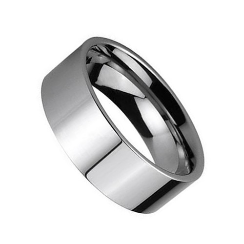 Silver Flat Tungsten Carbide Rings for Mens Womens High Polished Finished Comfort Fit Couple Wedding Bands Carbon Fiber