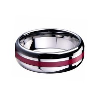 Mens Womens 8MM Silver Engraved Tungsten Carbide Rings Center Thin Red Line High Polished Couple Wedding Band Carbon Fiber