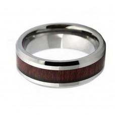 Wood Grain Inlaid Tungsten carbide Matching Rings 8MM Width Polished Finished For Mens Womens Wedding Bands Carbon Fiber
