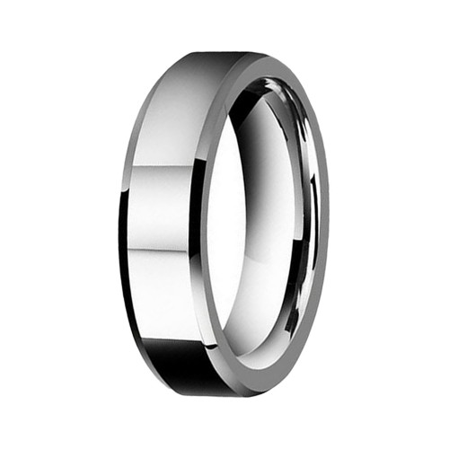 High Polished Surface Bevel Edge Silver Tungsten carbide Matching Rings For Couple Wedding Bands Mens Womens 