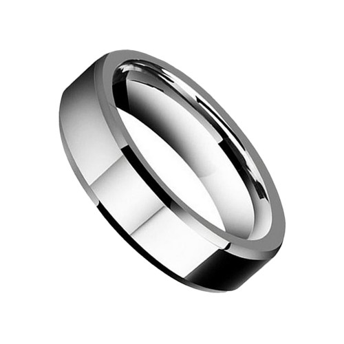 High Polished Surface Bevel Edge Silver Tungsten carbide Matching Rings For Couple Wedding Bands Mens Womens 