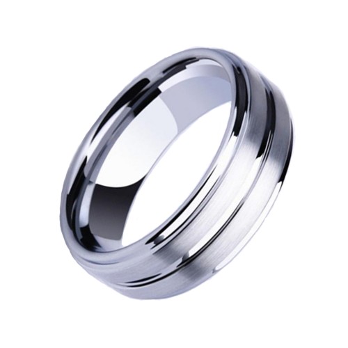  Tungsten carbide Matching Rings 8MM Brushed Mens Womens Wedding Bands Middle Groove High Polished Comfort Carbon Fiber 