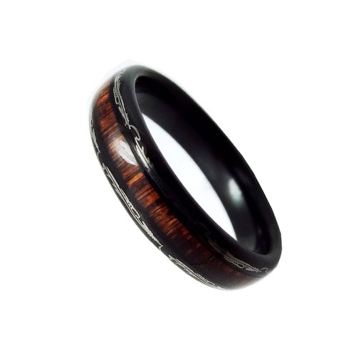 5MM Mens Womens Laser Polished Carbon Fiber Red Wood Inlay Tungsten carbide Rings Couple Wedding Bands