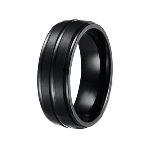 Tungsten carbide Matching Rings Black Brushed Finished Center Grooved Carbon Fiber Rings 8mm Couple Wedding Bands