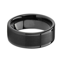 Black Mens Womens Engagement Tungsten carbide Matching Rings Center Brushed Polished Finished For Couple Wedding Bands