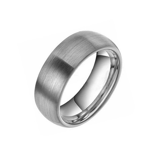 Silver Matte Brushed Tungsten Carbide Rings Domed Couple Wedding Bands Mens Womens Carbon Fiber Comfort Fit