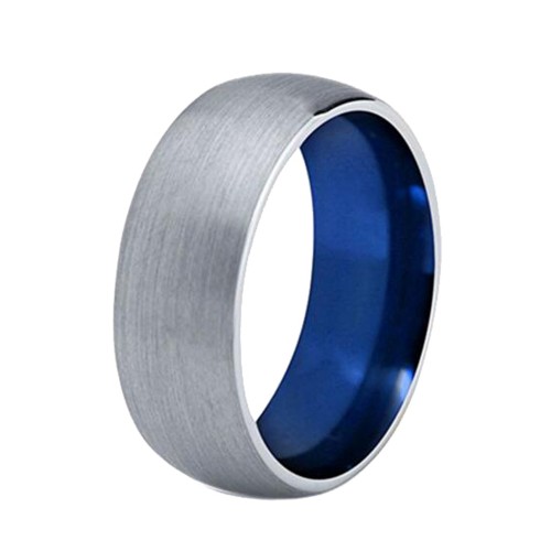 Tungsten Carbide Dome Rings Surface Brushed Polish Finished Couple Wedding Bands  Carbon Fiber Comfort fit