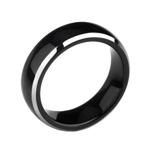 Mens Womens 6MM Black High Polished Classy Domed Tungsten Carbide Rings Carbon Fiber Couple Wedding Bands