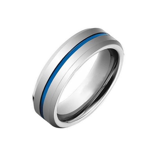 6MM Thin Blue Groove Tungsten Carbide Rings High Polished Men Women Couple Wedding Bands Carbon Fiber 