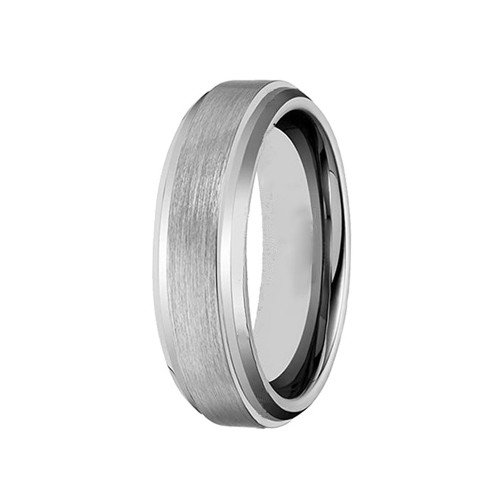 6MM Silver Matte Brushed Step Edge Tungsten Carbide Ring Mens Womens Couple Wedding Bands Carbon Fiber
