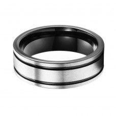 Mens Womens 8MM Black Lines Grooved Tungsten Carbide Rings Brushed Finished Couple Wedding Bands Carbon Fiber