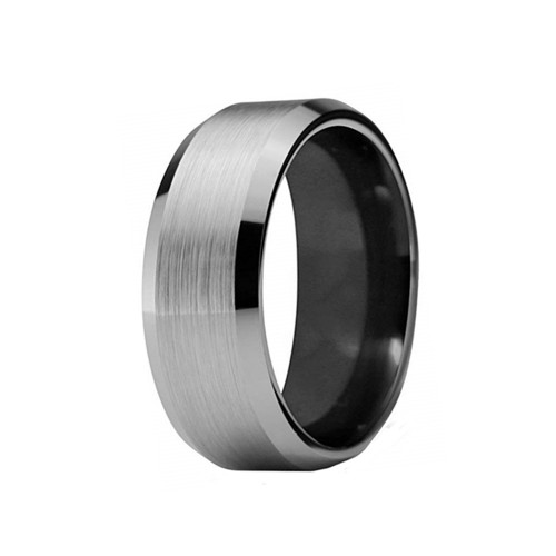 Mens Womens 8MM Matte Brushed Men Tungsten Carbide Rings Beveled Edge Couple Wedding Bands Personalized Carbon Fiber