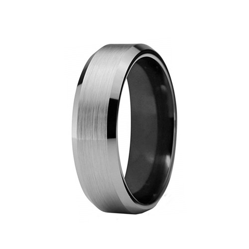 Mens Womens Brushed Surface With Beveled Edge 6MM Tungsten Carbide Rings Couple Wedding Bands Carbon Fiber