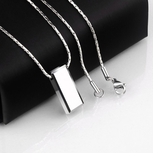 Mens Womens Casual/Sporty High Polished Tungsten Pendants Rectangle Shape for Man Woman Can Laser Engraving