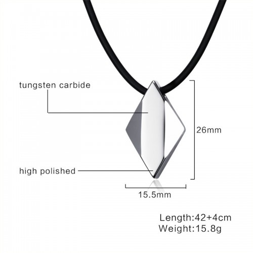 Tungsten Carbide Clavicle Chain Men and Women Exaggerated Retro Rhombus Pendant Necklace Jewelry Gifts For Mens And Womens