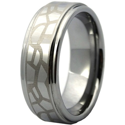 8MM Silver Plated Laser Celtic High Polished Tungsten Carbide Rings Couple Wedding Bands Mens Womens Carbon Fiber