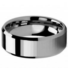 8mm Silver Mens Womens Multi Faceted Engraved Tungsten Carbide Rings Beveled Edge Carbon Fiber Wedding bands