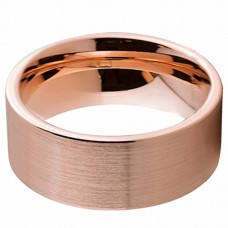 8MM Rose Gold Flat Tungsten Rings Couples Wedding Bands Mens Womens Carbon Fiber Comfort Fit Unisex