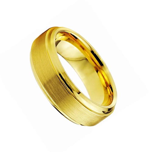 6MM Gold Brushed Beveled Edge Tungsten Carbide Ring Mens Womens Couple Wedding Bands Carbon Fiber 