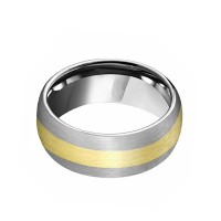 Tungsten carbide Matching Rings For Mens Womens 8mm Glod Plated Center Brushed Surface Couple Wedding Bands