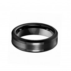 Tungsten Carbide Rings Black 6mm Tungsten Carbide Rings Plated Matte Brushed Center Polished Beveled Edge Couples Wedding Bands
