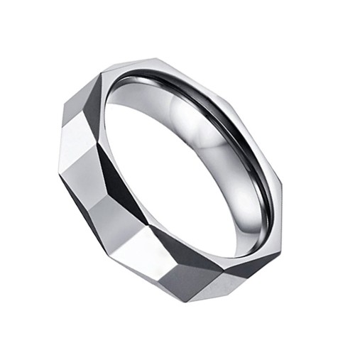 Mens Womens 6MM Couples Tungsten Carbide Rings Wedding Bands Unique Rhombus Couple Wedding Bands Carbon Fiber