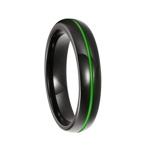 6mm Mens Womens Firefighter Thin Green Line Tungsten carbide Rings Top Quality  Couple Wedding Bands Carbon Fiber