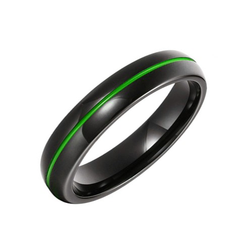 6mm Mens Womens Firefighter Thin Green Line Tungsten carbide Rings Top Quality  Couple Wedding Bands Carbon Fiber