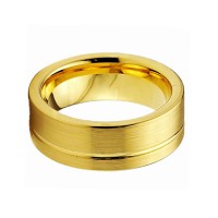 Mens Womens Gold Grooved Tungsten Carbide Rings Brushed Unisex Carbide Carbon Fiber Couples Wedding Bands