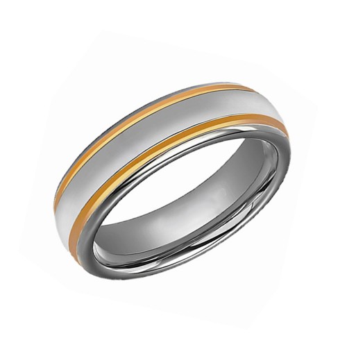 Couples Tungsten Carbide Rings Couples Wedding Bands Gold Plated Comfort Fit High Polished Engraving Carbon Fiber Unisex