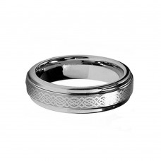 Mens Womens 6MM Silver Celtic Tungsten carbide Rings step edge  Couple Wedding Bands Carbon Fiber