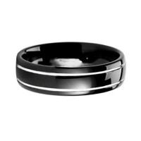 8MM Mens Black Two Pinstripe Tungsten Rings Full Arc Wedding Bands Men Carbon Fiber Personalized
