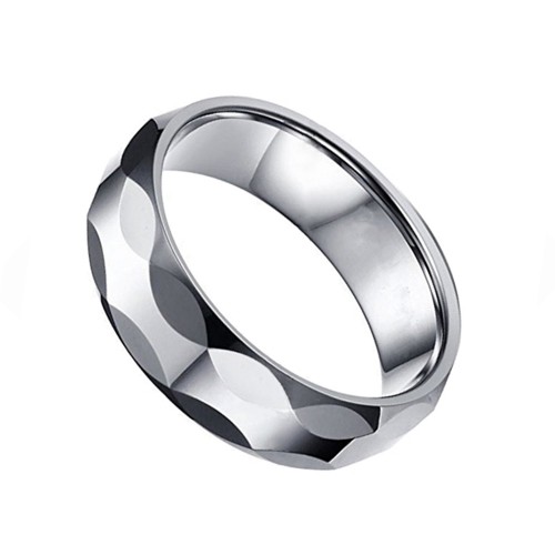 6MM Mens Womens Engagement Tungsten carbide Matching Rings Silver Multi Faceted Couple Wedding Bands Carbon Fiber