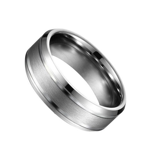 Mens Womens 8mm Matte Center Beveled Tungsten Carbide Rings Anniversary For Couples Personalized Carbon Fiber