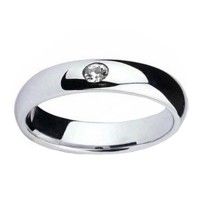 Silver Tungsten Carbide Ring Dome Couple Wedding Bands Mens Womens Carbon Fiber Unisex Band set with CZ Diamond
