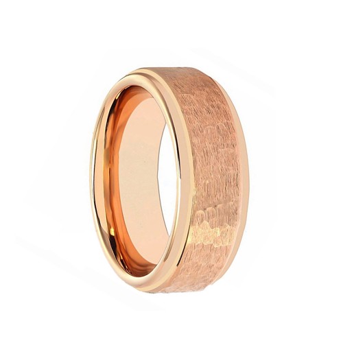 Tungsten carbide Matching Rings Rose Gold Plated Mens Womens 8mm Engagement Carbon Fiber Wedding Band