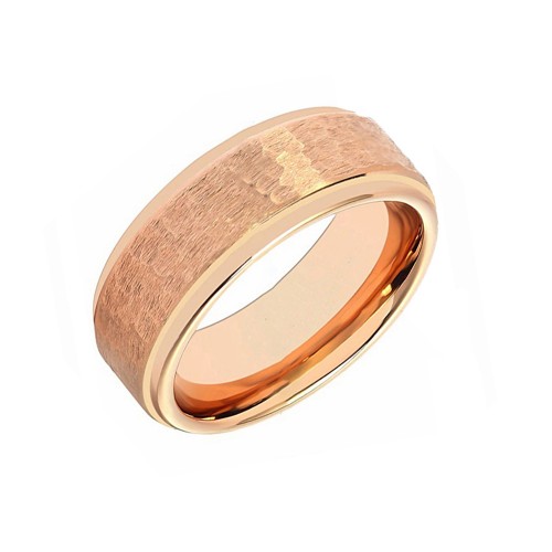 Tungsten carbide Matching Rings Rose Gold Plated Mens Womens 8mm Engagement Carbon Fiber Wedding Band