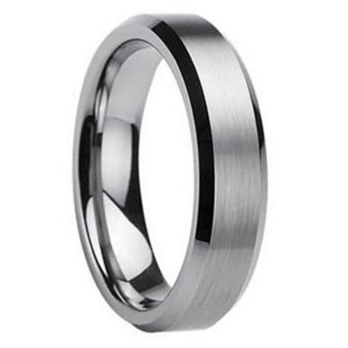 4mm Mens Womens Brushed Tungsten Carbide Satin Finished Ring Carbon Fiber Couple Wedding Bands Comfort Fit