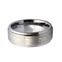 Silver Celtic Tungsten Carbide Rings for Mens Womens Step Edge Carbon Fiber Couples Wedding Bands Comfort fits