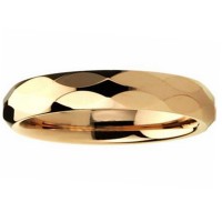 Mens Womens Gold Plating Tungsten carbide Matching Rings Multi Faceted Wedding bands Carbon Fiber